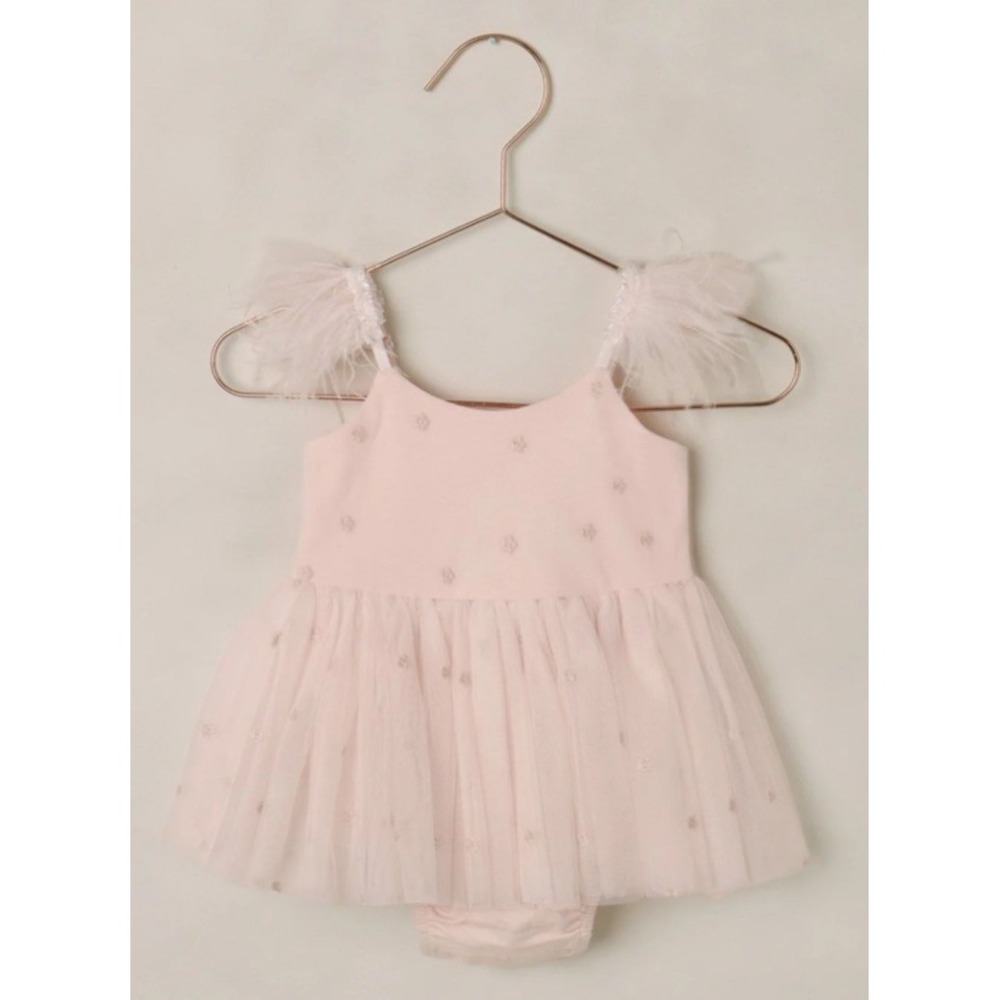 NWT Noralee Poppy Tutu One-Piece Romper Dress Blush Pink 18 Months